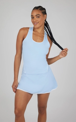 2 PC Nude Tech Tank and Skort Set