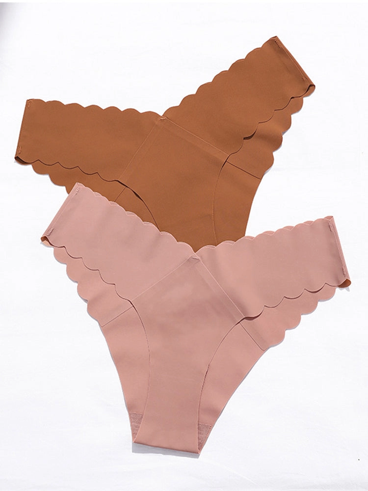 4-Pack Women's Seamless Scallop Edge Thong