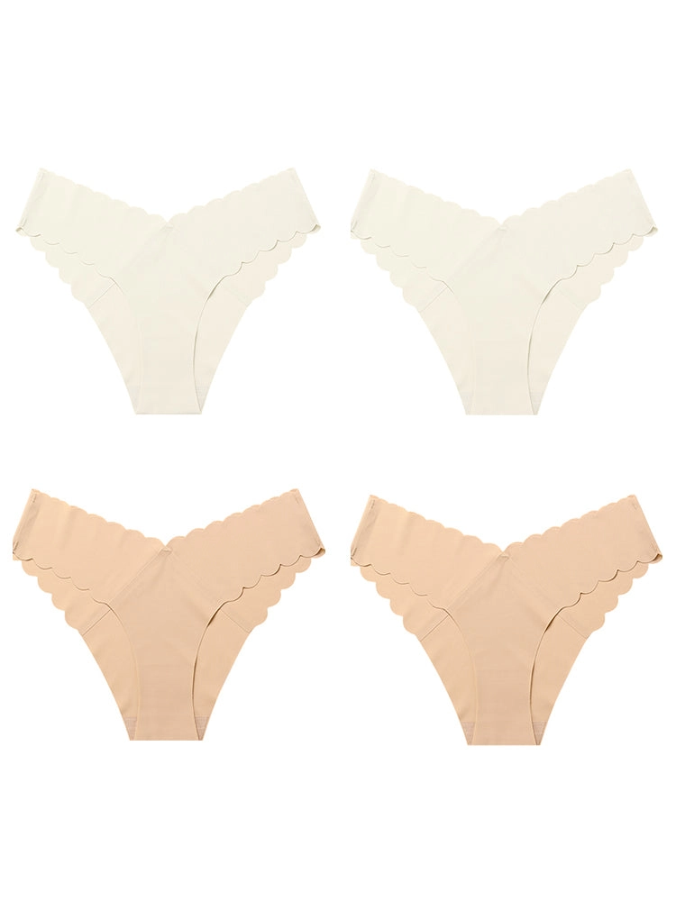 4-Pack Women's Seamless Scallop Edge Thong