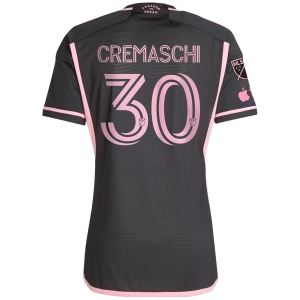 adidas Inter Miami Authentic Benjamin Cremaschi Royal Caribbean Away Jersey w/ MLS   Apple TV Patches 23/24 (Black/Bliss Pink)