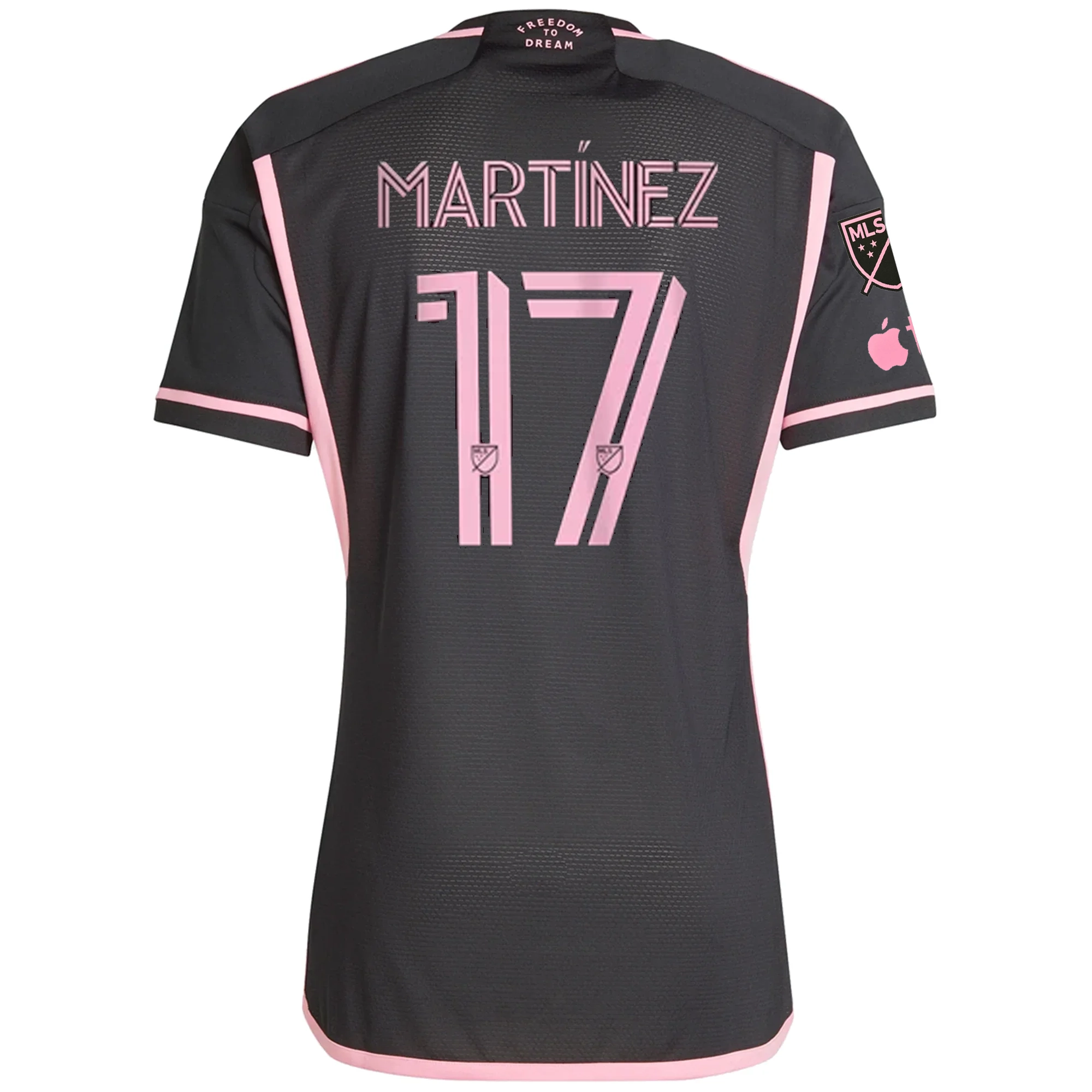 adidas Inter Miami Authentic Josef Martinez Royal Caribbean Away Jersey w/ MLS   Apple TV Patches 23/24 (Black/Bliss Pink)