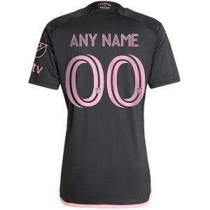 adidas Inter Miami Custom Name Royal Caribbean Away Jersey w/ MLS   Apple TV Patches 23/24 (Black/Bliss Pink)
