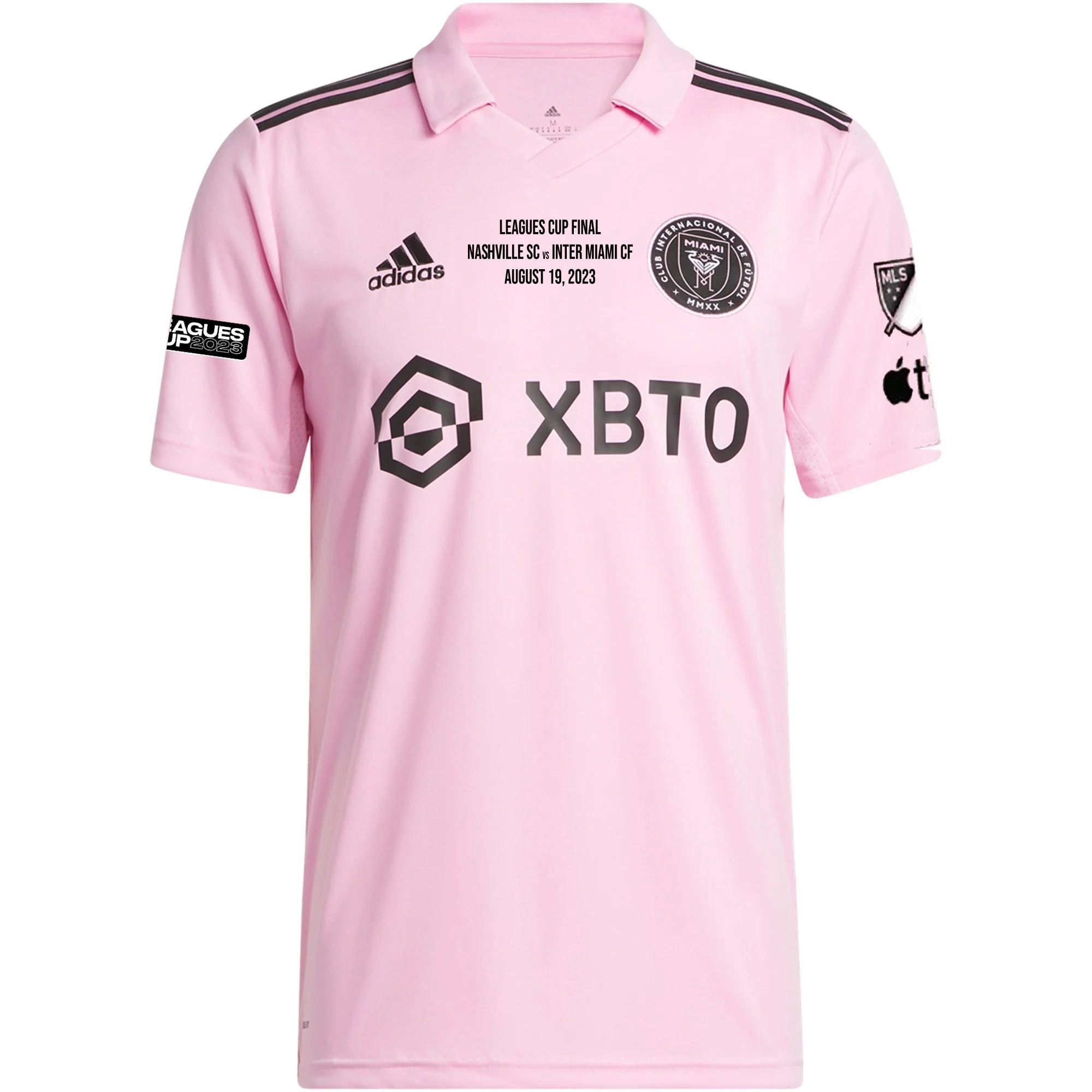 adidas Inter Miami Josef Martínez Home Jersey 23/24 w/ MLS   Leagues Cup Patch   Match Details (True Pink/Black)
