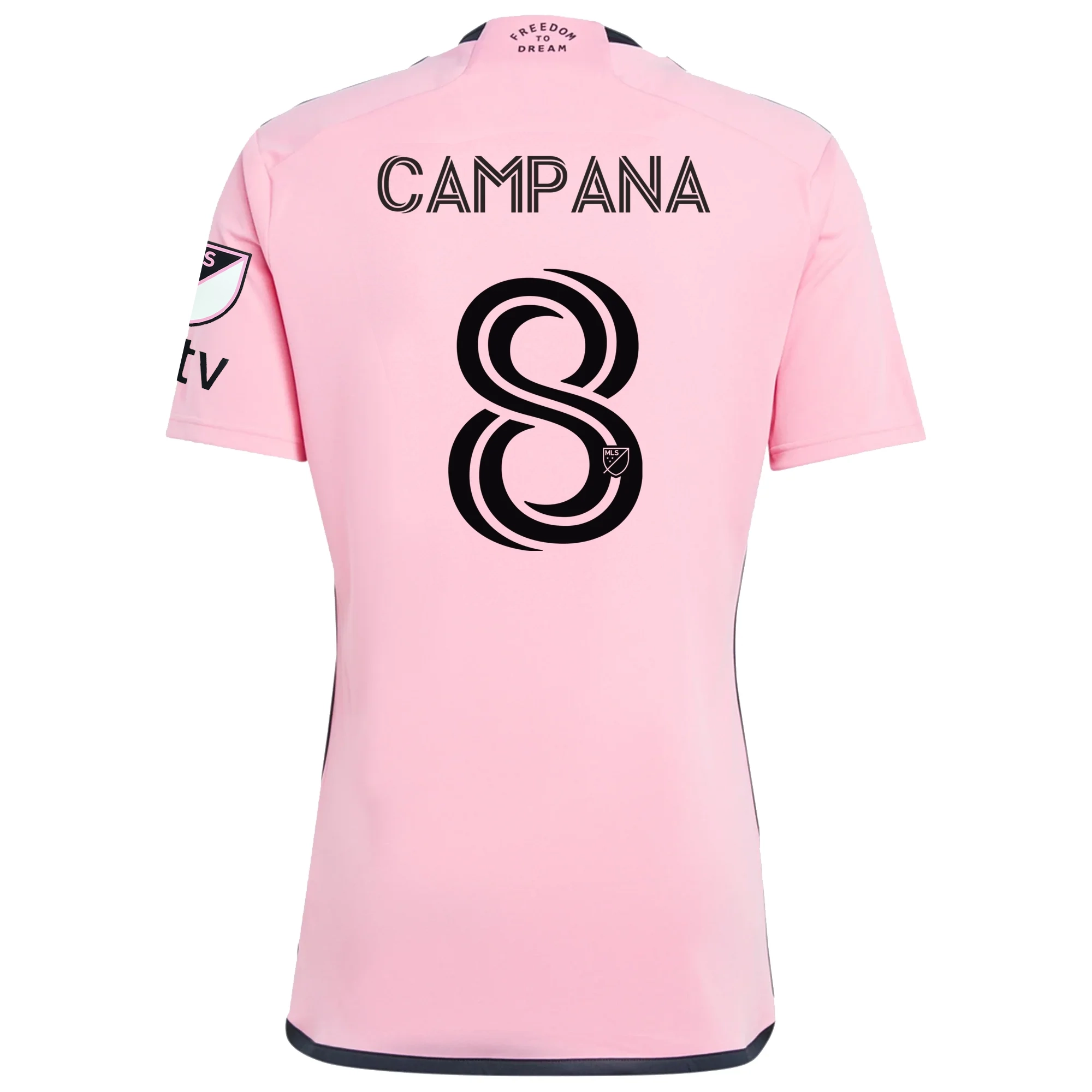 adidas Inter Miami Leonardo Campana Royal Caribbean Home Jersey w/ MLS   Apple TV Patches 24/25 (Easy Pink)