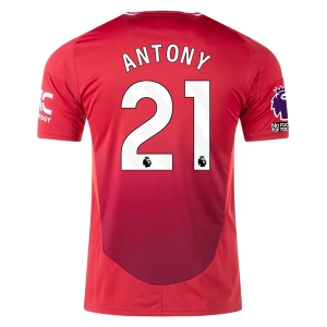adidas Manchester United Antony Home Jersey w/ EPL   No Room For Racism 24/25 (MUFC Red)