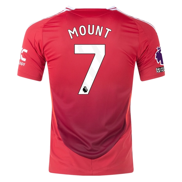 adidas Manchester United Authentic Mason Mount Home Jersey w/ EPL   No Room For Racism Patches 24/25 (MUFC Red/Bright Red)