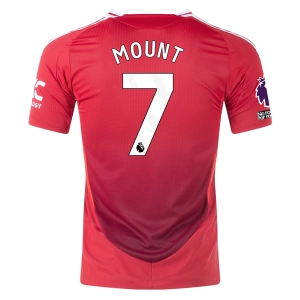 adidas Manchester United Authentic Mason Mount Home Jersey w/ EPL   No Room For Racism Patches 24/25 (MUFC Red/Bright Red)