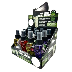 Air Freshener Odor Slayer Skull Smoke Eater Spray - 12 Pieces Per Retail Ready Display 24350