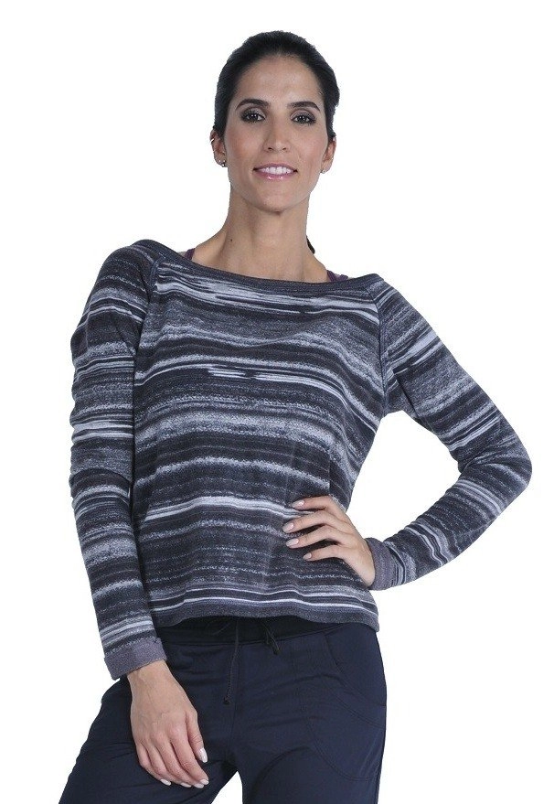 Bia Brazil Activewear Light Weight Sweatshirt TT4440 Charcoal Stripes