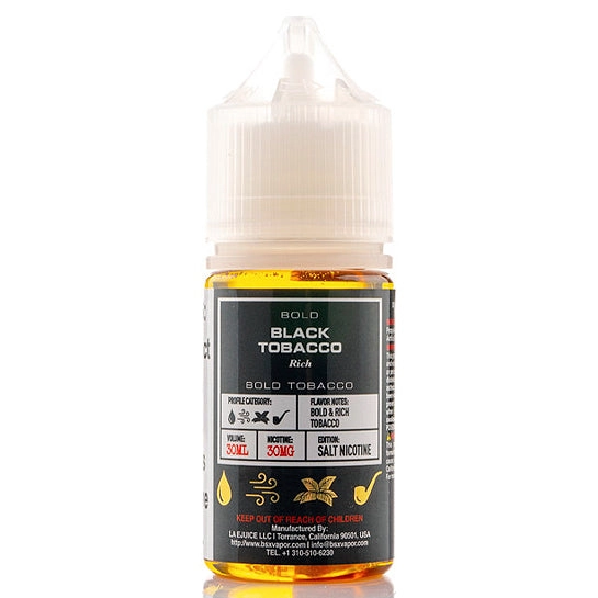 Black Tobacco Salt - Glas Basix E-Juice