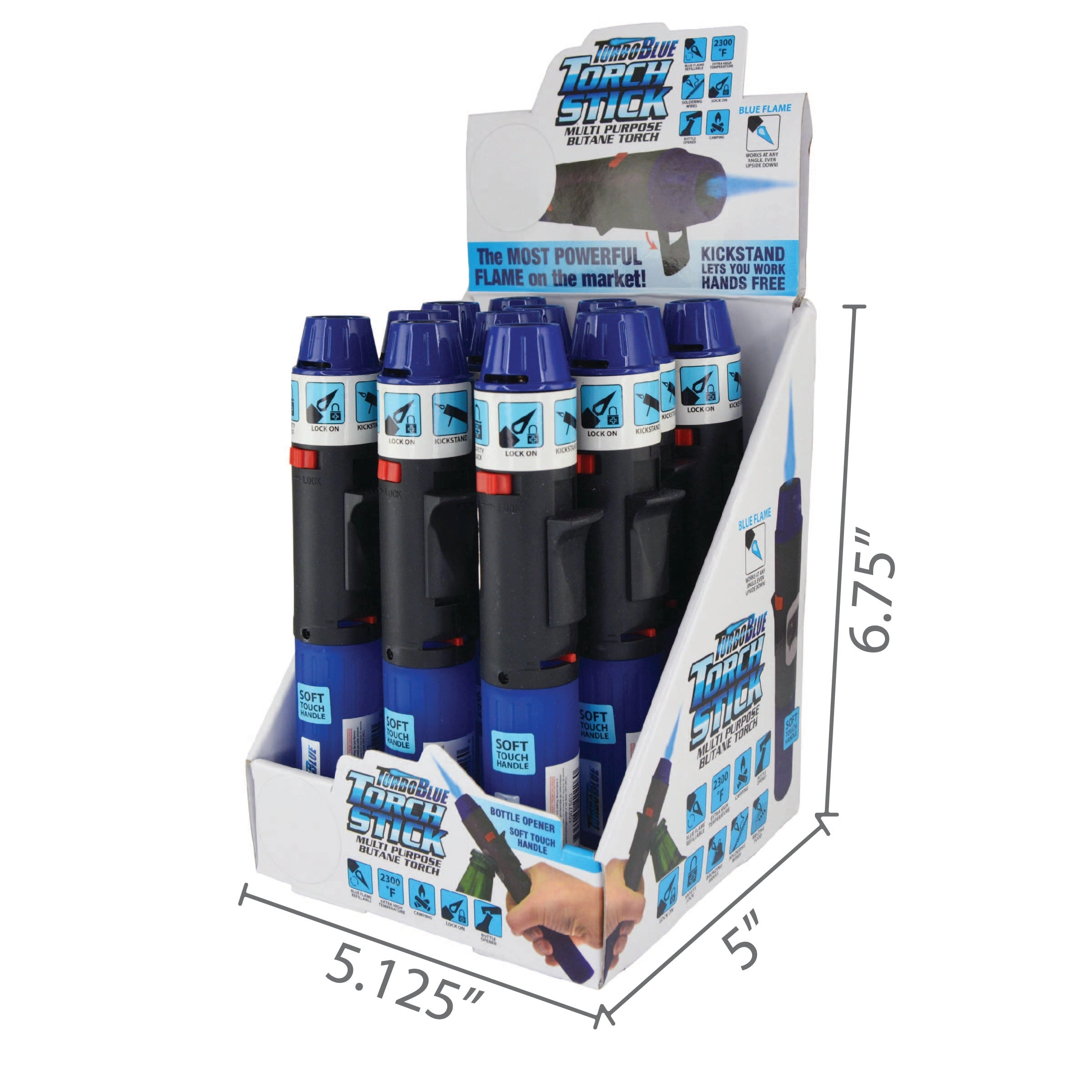 Butane Torch Lighters 3 Tier Countertop Assortment - 49 Pieces Per Retail Ready Display 88674