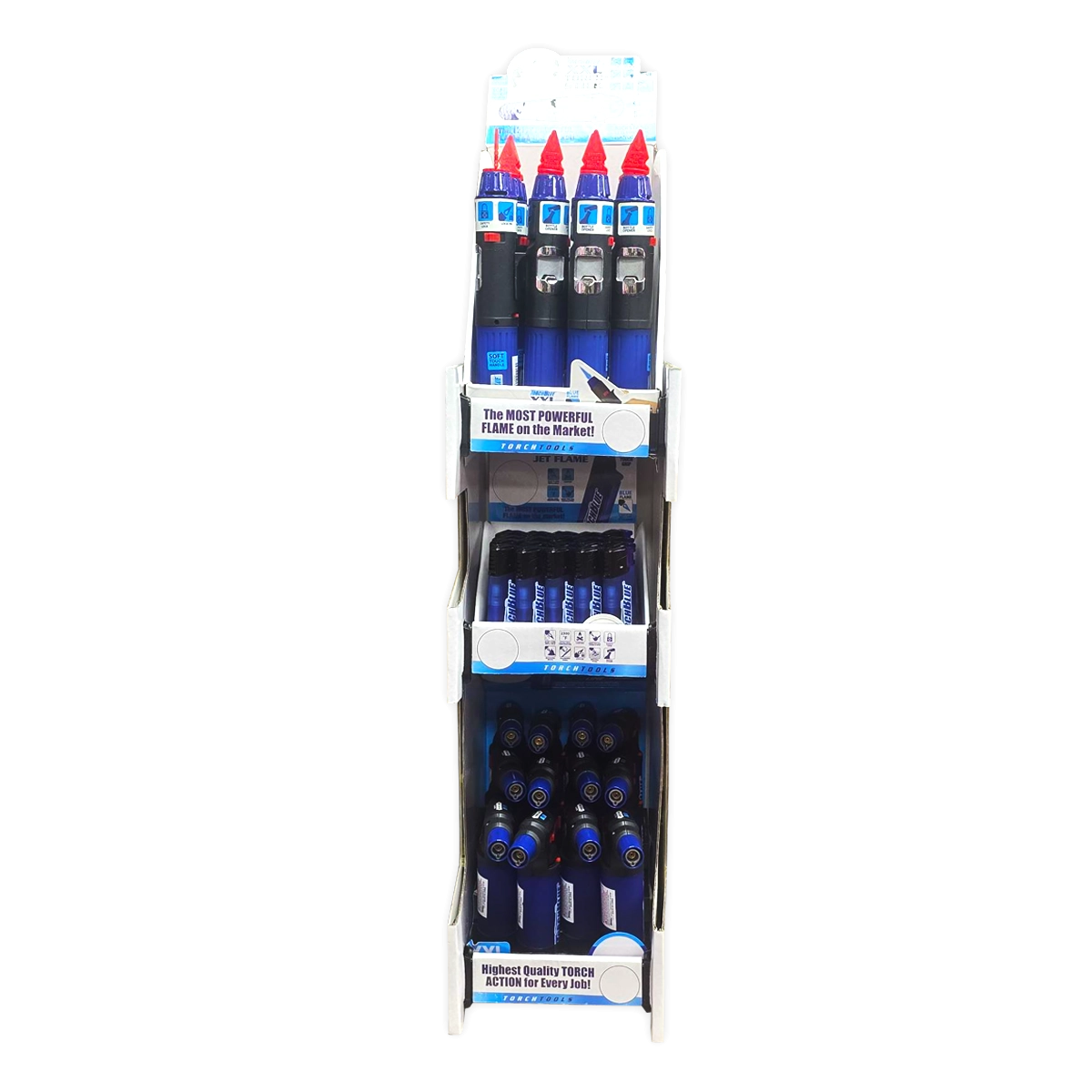 Butane Torch Lighters 3 Tier Countertop Assortment - 49 Pieces Per Retail Ready Display 88674