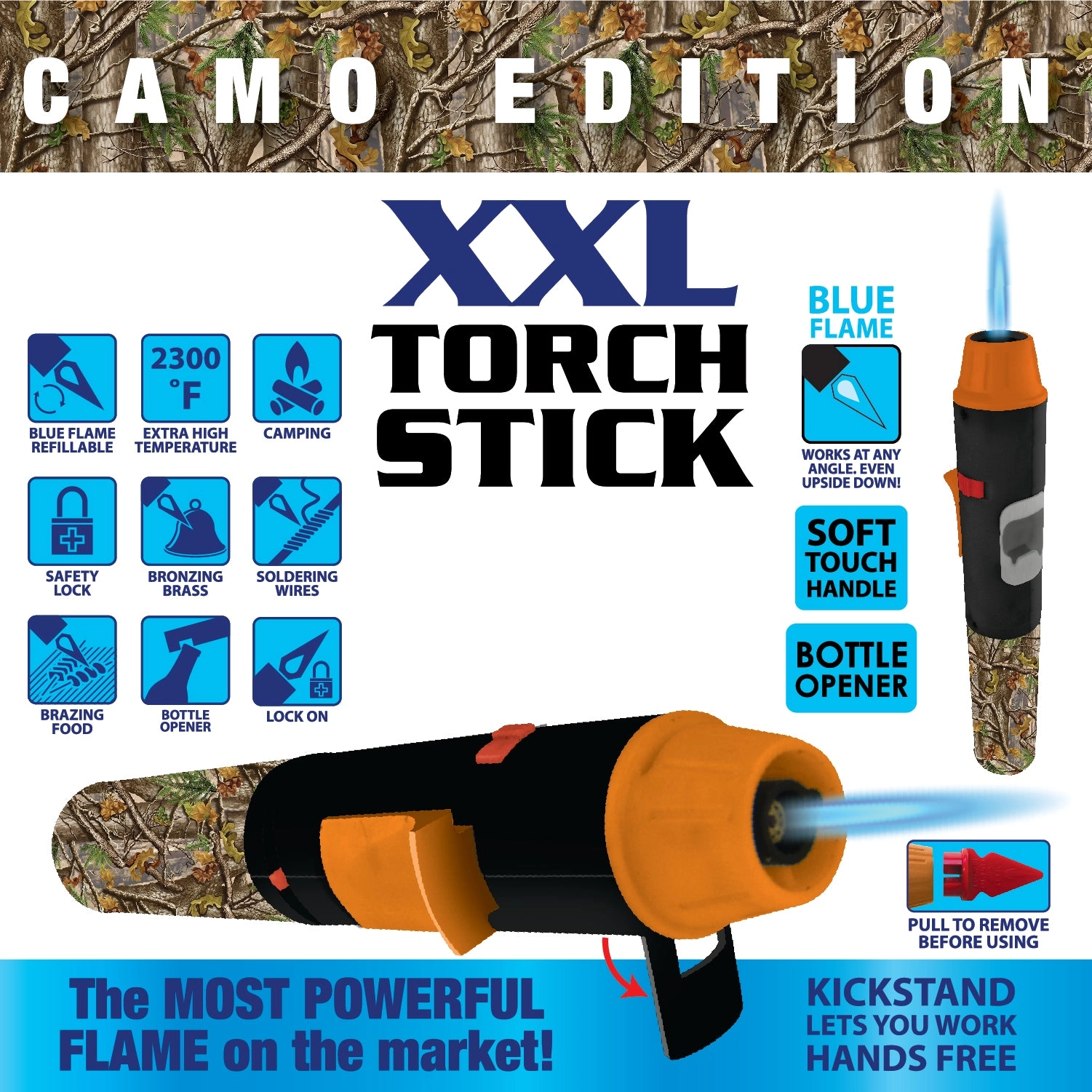 Camo Torch Tower – 3 Tier Metal Countertop Assortment - 39 Pieces Per Retail Ready Display 88671