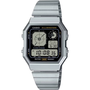 Casio Unisex Watch World Time Black and Grey Digital Dial Bracelet A130WE-1ACF
