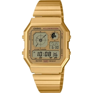 Casio Unisex Watch World Time Yellow Gold Steel Bracelet Digital A130WEG-9ACF