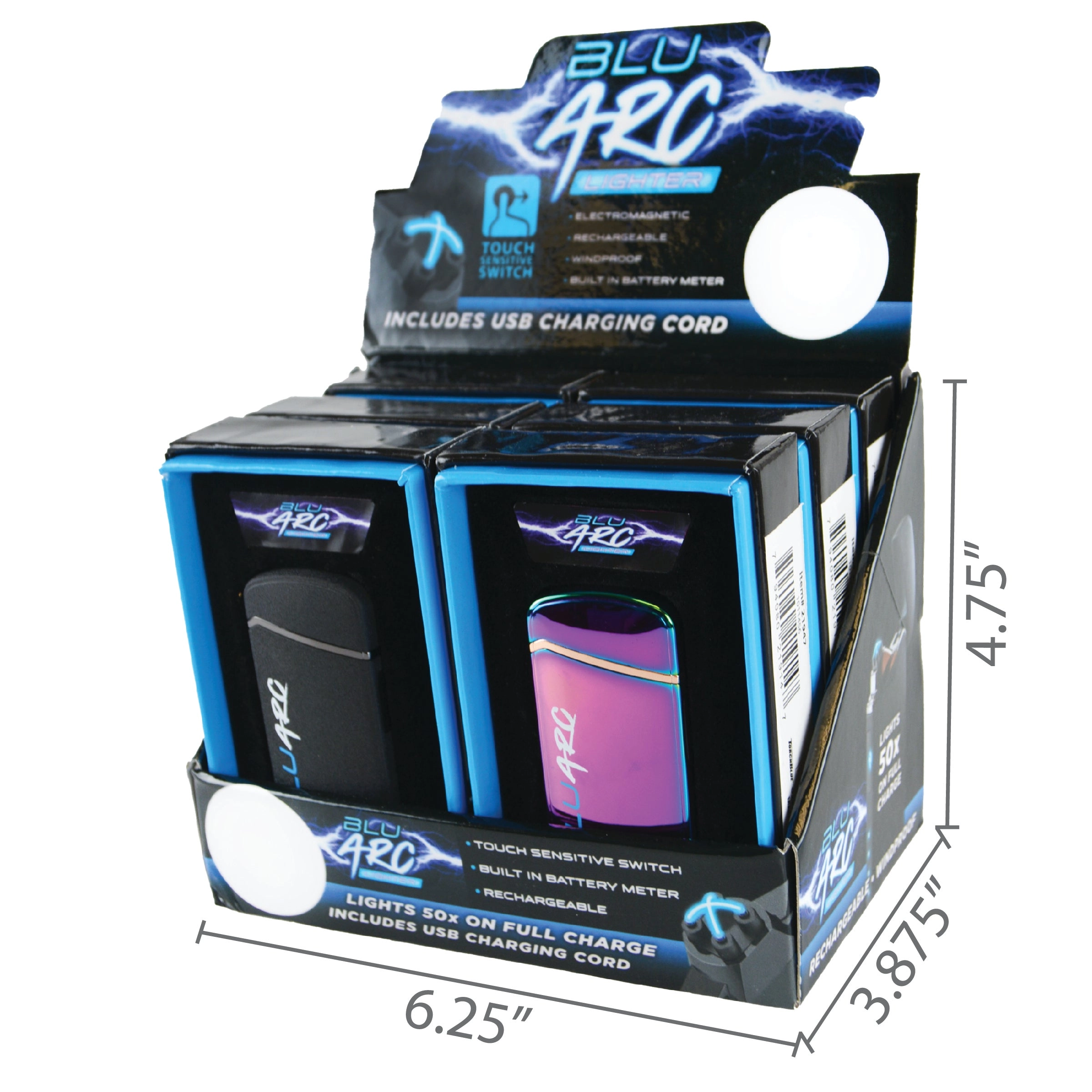 Electric Lighter with USB Charging Cord - 6 Pieces Per Retail Ready Display 21947