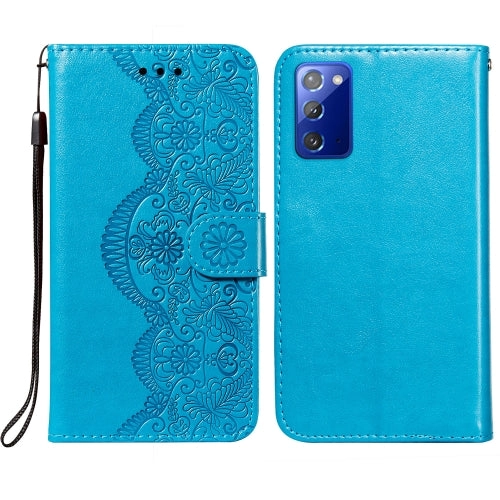 For Samsung  Galaxy Note20 Flower Vine Embossing Pattern Horizontal Flip Leather Case with Card
