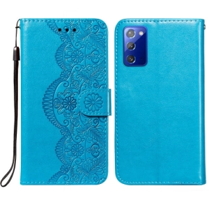 For Samsung  Galaxy Note20 Flower Vine Embossing Pattern Horizontal Flip Leather Case with Card