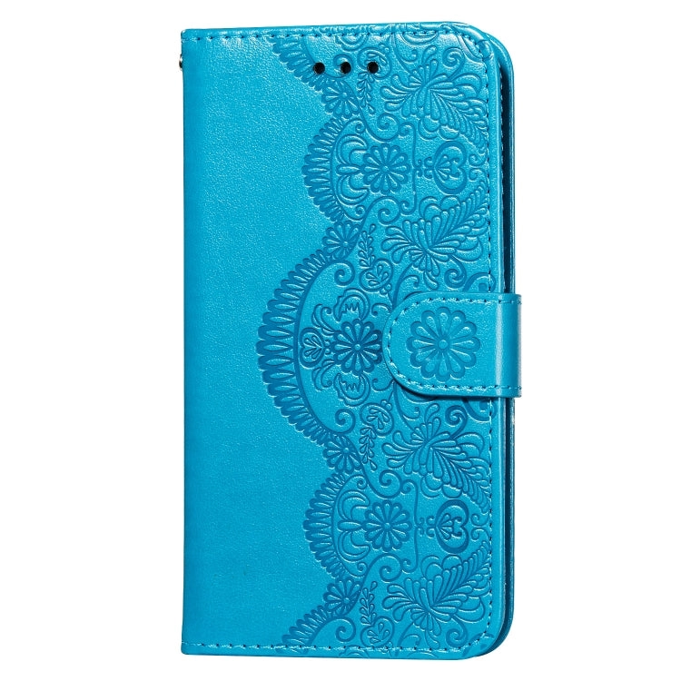 For Samsung  Galaxy Note20 Flower Vine Embossing Pattern Horizontal Flip Leather Case with Card