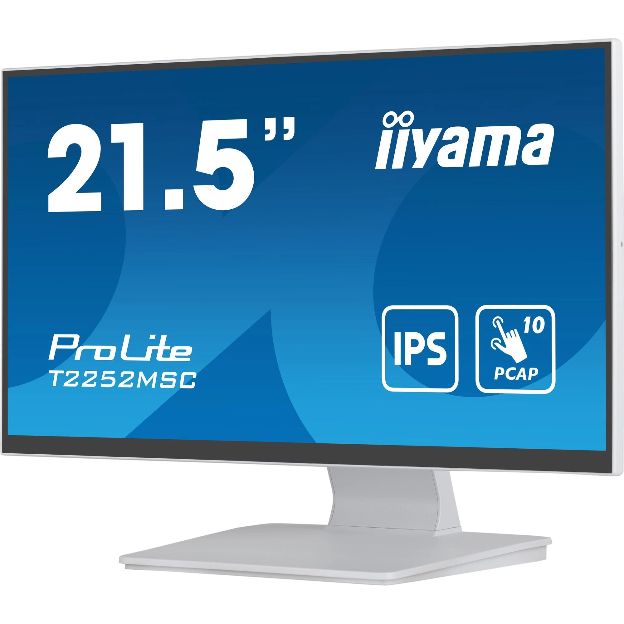 iiyama ProLite T2252MSC-W2 21.5” P-CAP 10pt IPS Touch Screen and Edge-to-Edge Glass in White