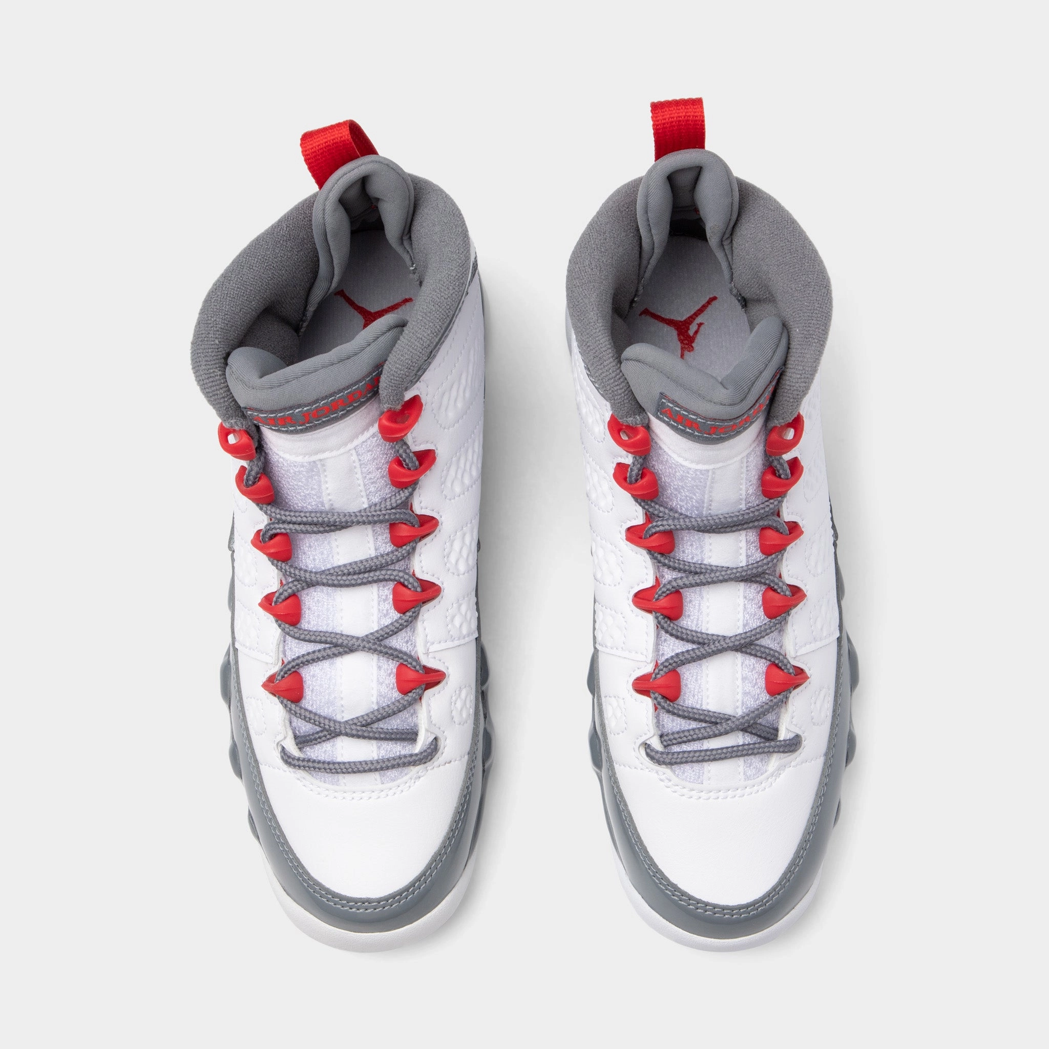 Jordan 9 Retro GS White / Fire Red - Cool Grey