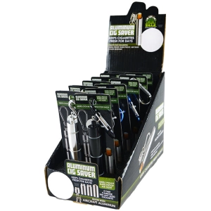 Metal Tube Cigarette Saver with Carabineer - 12 Pieces Per Retail Ready Display 23865
