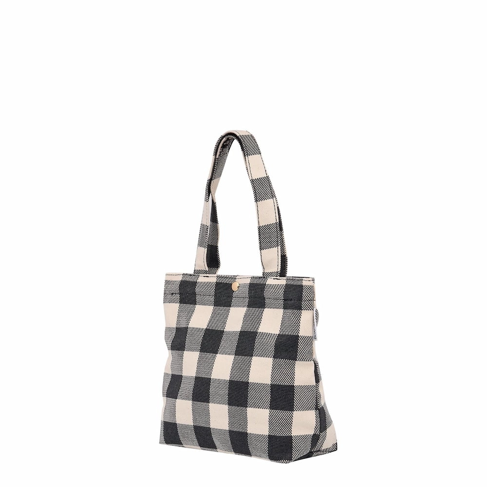 Mini Bonnie Tote Bag -- Black Gingham