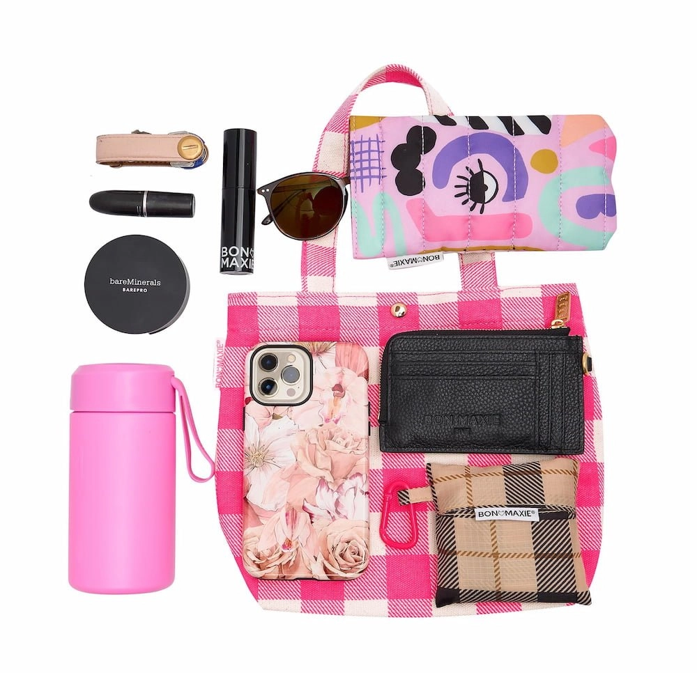 Mini Bonnie Tote Bag -- Black Gingham