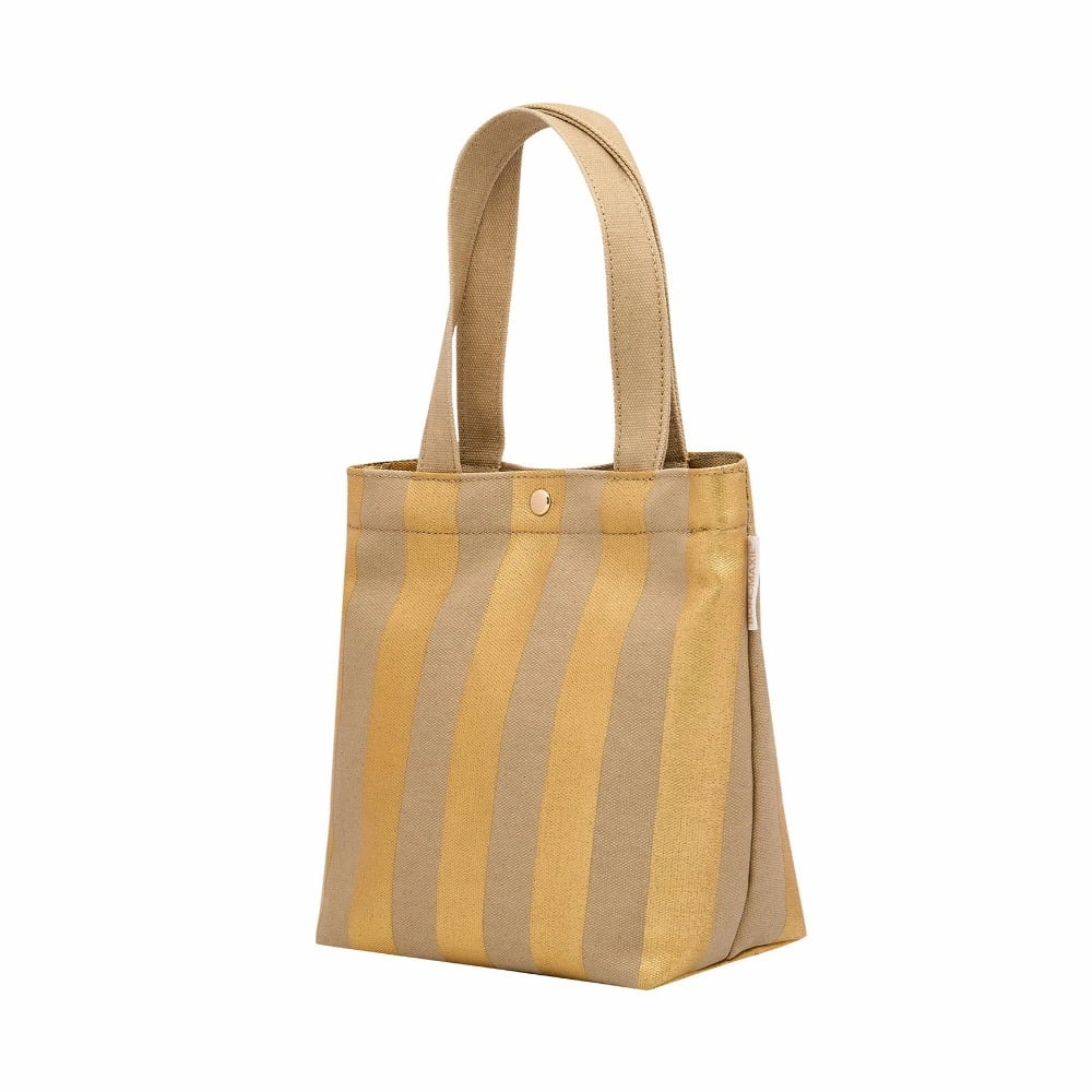 Mini Bonnie Tote Bag -- Gold Stripe
