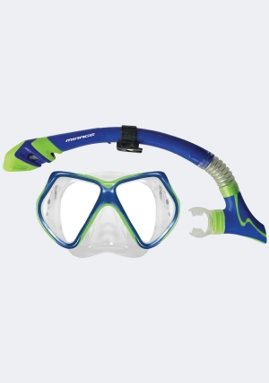 Mirage Adults Bermuda Dry Mask and Snorkel Set Blue