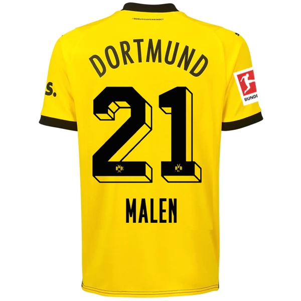Puma Borussia Dortmund Malen Home Jersey w/ Bundesliga Patch 23/24 (Cyber Yellow/Puma Black)