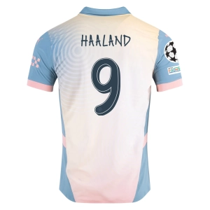Puma Manchester City Erling Haaland Authentic Fourth Jersey w/ Champions League   Club World Cup Patch 24/25 (Rosebay/Bold Blue)