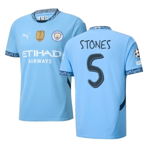 Puma Manchester City John Stones Home Jersey w/ Champions League   Club World Cup Patch 24/25 (Team Light Blue/Marine Blue)
