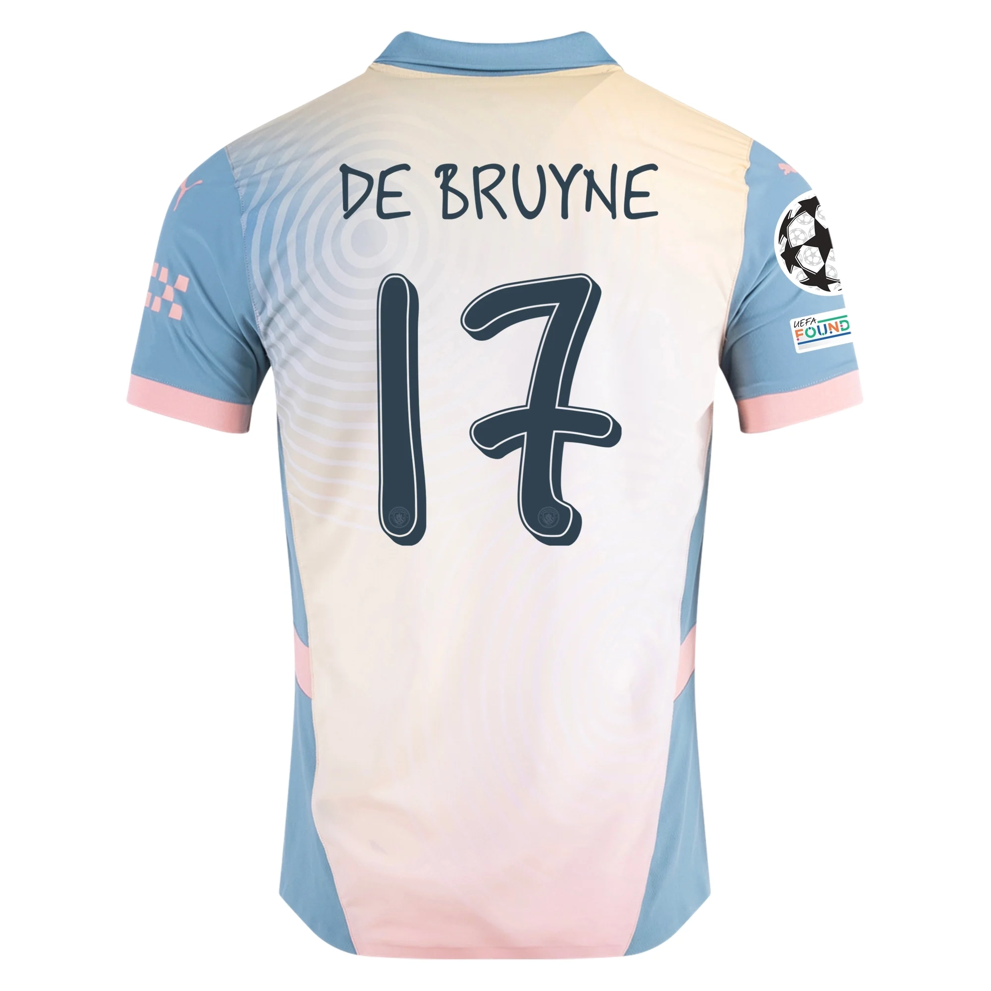 Puma Manchester City Kevin De Bruyne Authentic Fourth Jersey w/ Champions League   Club World Cup Patch 24/25 (Rosebay/Bold Blue)