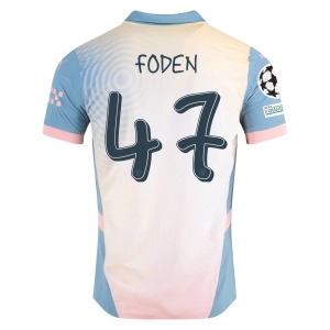Puma Manchester City Phil Foden Authentic Fourth Jersey w/ Champions League   Club World Cup Patch 24/25 (Rosebay/Bold Blue)