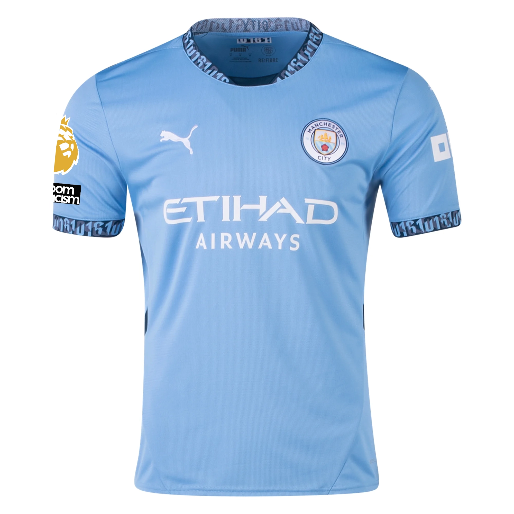 Puma Manchester City Phil Foden Home Jersey w/ EPL   No Room For Racism   Club World Cup Patches 24/25 (Team Light Blue/Marine Blue)