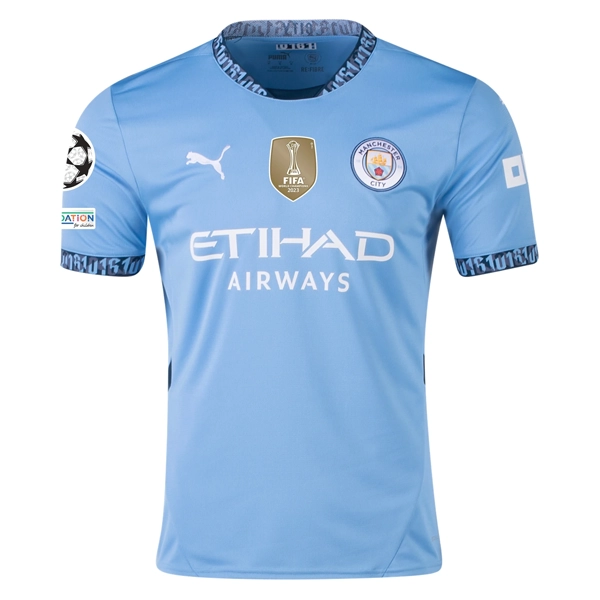Puma Manchester Joško Gvardiol Home Jersey w/ Champions League   Club World Cup Patch 24/25 (Team Light Blue/Marine Blue)