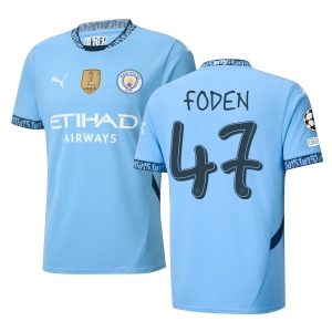 Puma Manchester Phil Foden Home Jersey w/ Champions League   Club World Cup Patch 24/25 (Team Light Blue/Marine Blue)