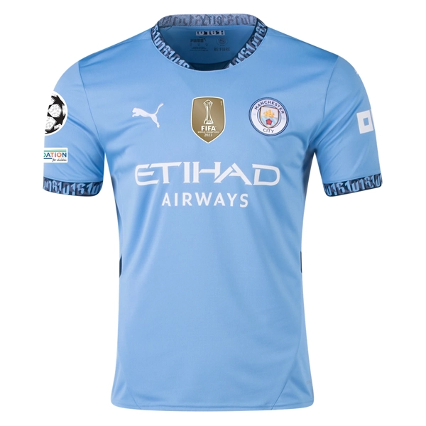 Puma Manchester Phil Foden Home Jersey w/ Champions League   Club World Cup Patch 24/25 (Team Light Blue/Marine Blue)
