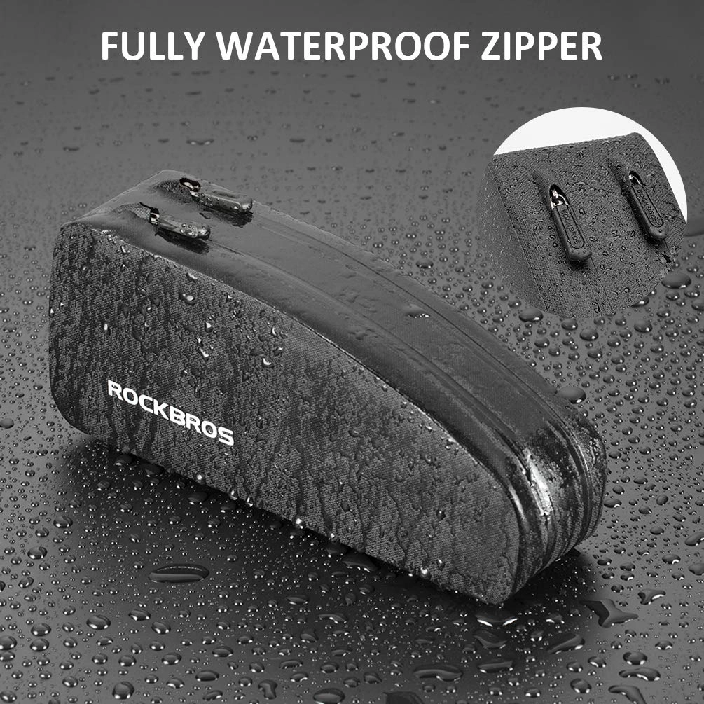 ROCKBROS Bike Bag Top Tube Bike Frame Bag Waterproof Two Zipper Pockets
