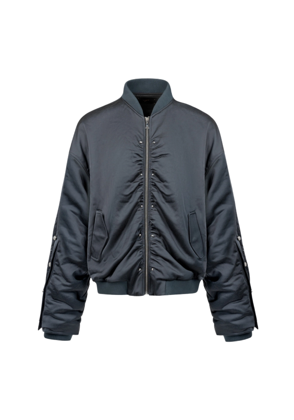 Satin Buttoned Padded Jacket