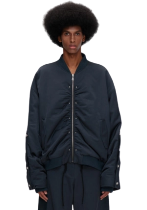 Satin Buttoned Padded Jacket