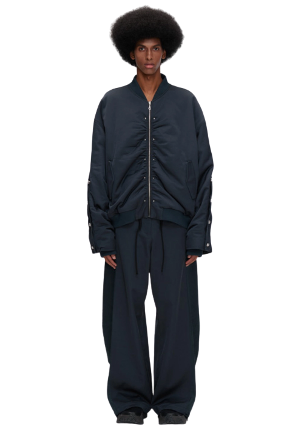 Satin Buttoned Padded Jacket