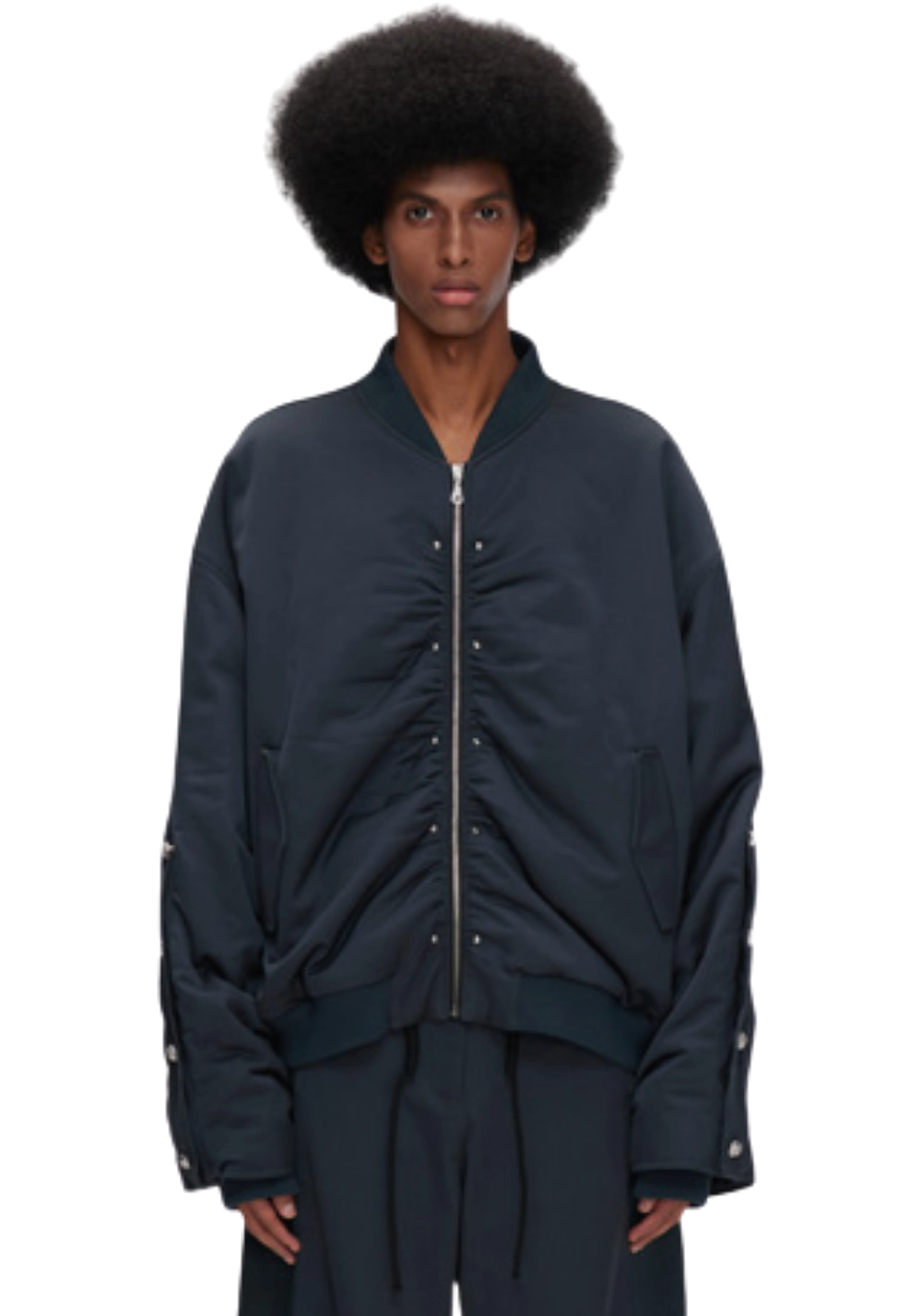 Satin Buttoned Padded Jacket
