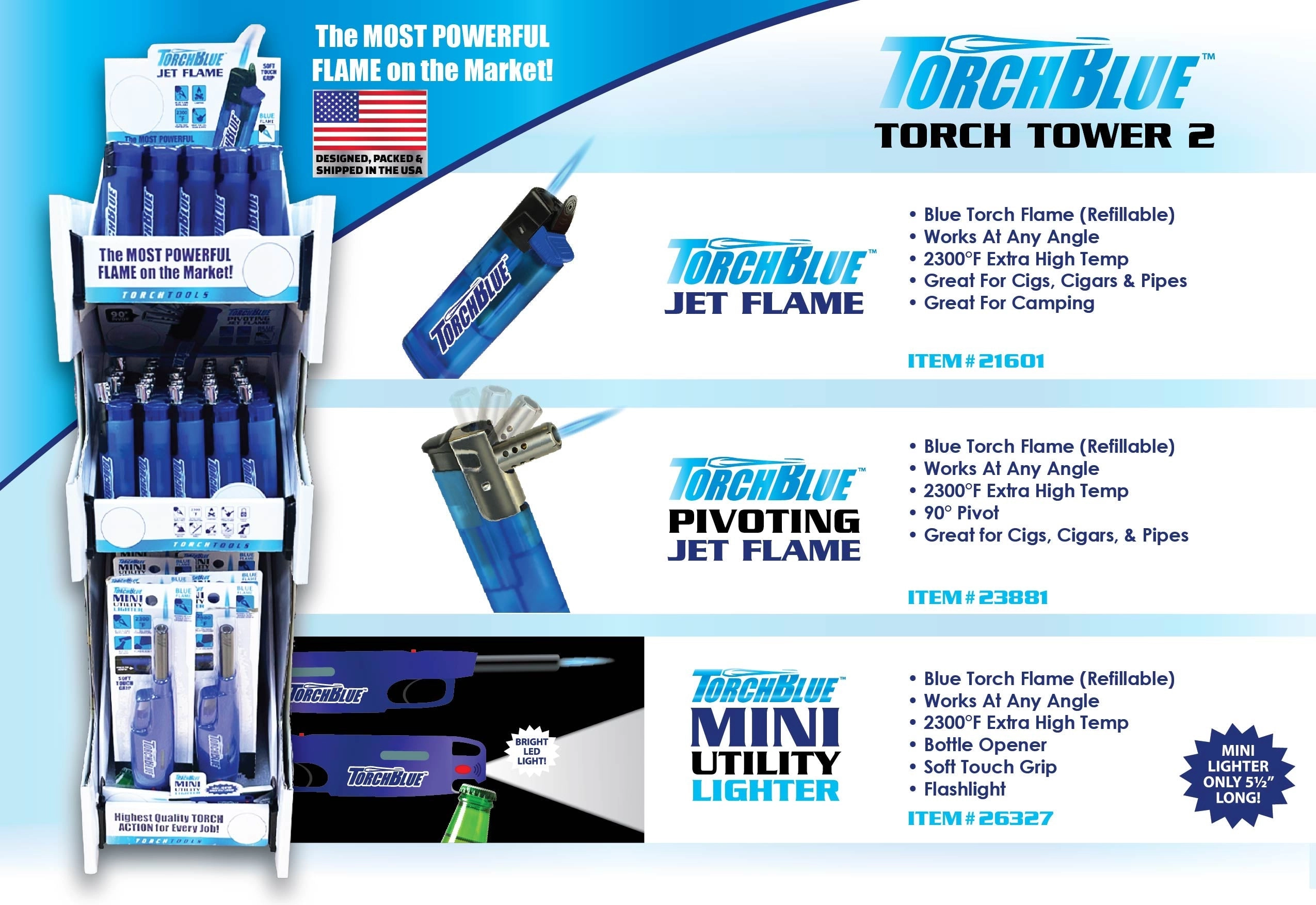 Torch Tower 2 - 3 Tier Countertop Assortment - 62 Pieces Per Retail Ready Display 88675